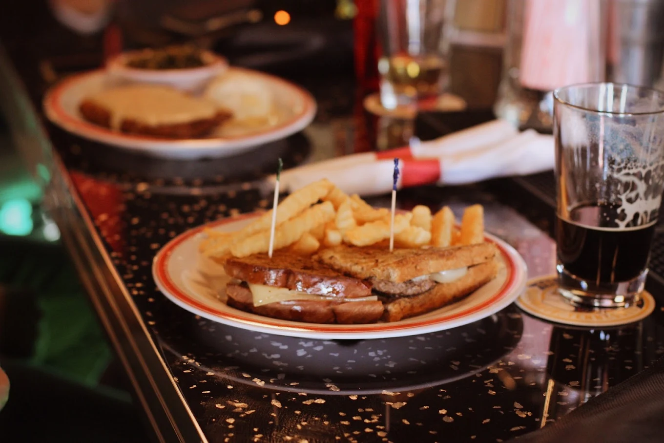 Fat Kat Slim's sandwich and fries