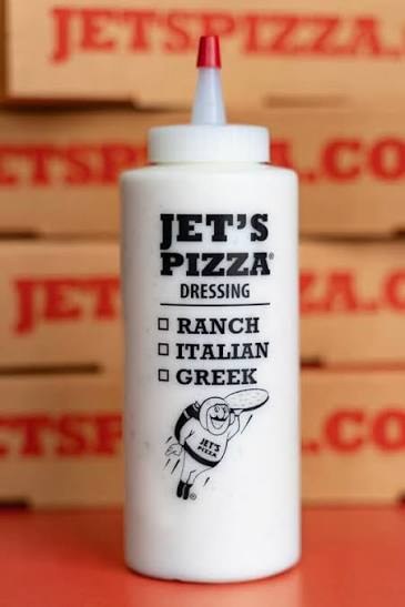 Jet's Pizza dressing bottle
