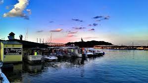Shipwreck Cove marina at sunset